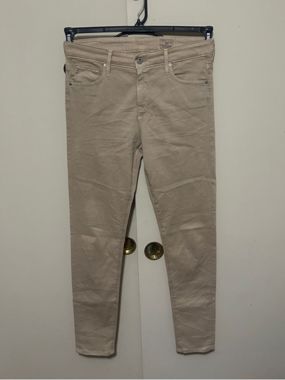AG Adriano Goldschmied Women’s Slim Jeans in Beige